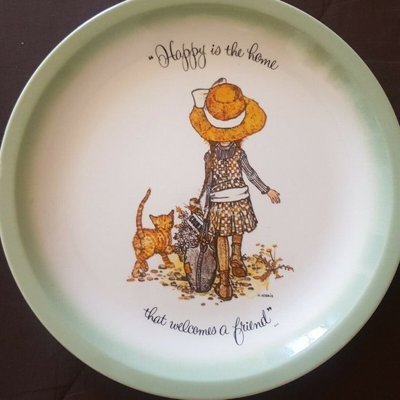 Holly Hobbie Collector Collector's Edition Happy is the Home Plate 1972 Vintage - Picture 2 of 12